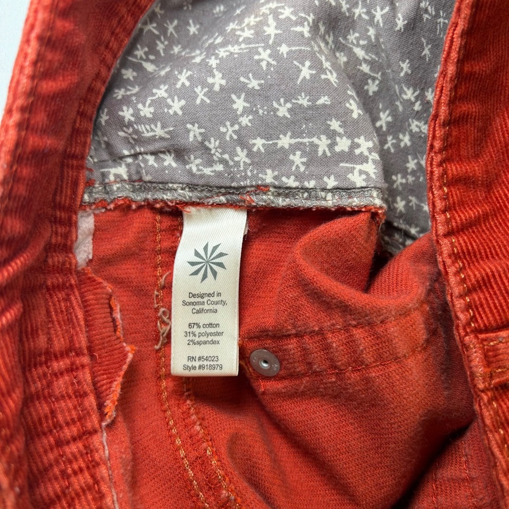 Athleta Frontier Cord Pants Red Spice‎ Corduroy Straight Leg 918979 Mens 4 - Picture 7 of 12